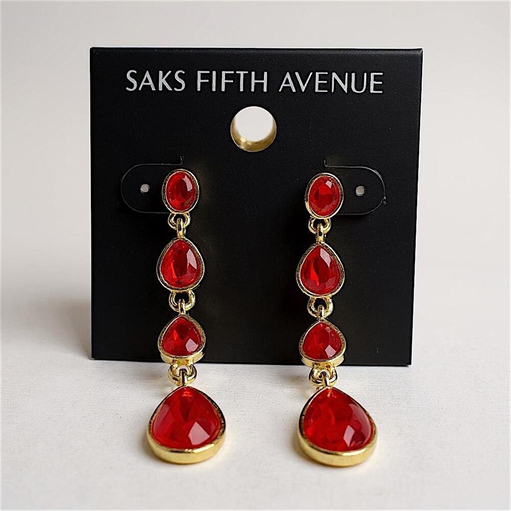 Red Teardrop Multi-Stone Dangle Earrings – Saks Fifth Avenu